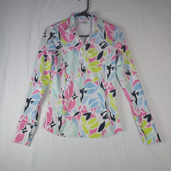 Tommy Bahama XS IslandZone Floral Golf 1/4 Zip Active Pullover - Picture 1 of 10